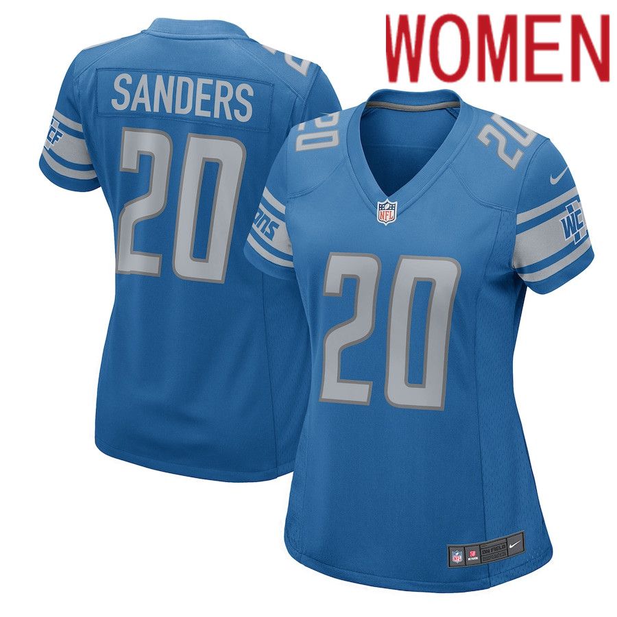 Women Detroit Lions #20 Barry Sanders Nike Blue Retired Player Game NFL Jersey->women nfl jersey->Women Jersey